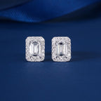 Emerald Cushioned Diamond Stud Earrings