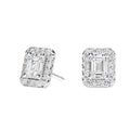 Emerald Cushioned Diamond Stud Earrings