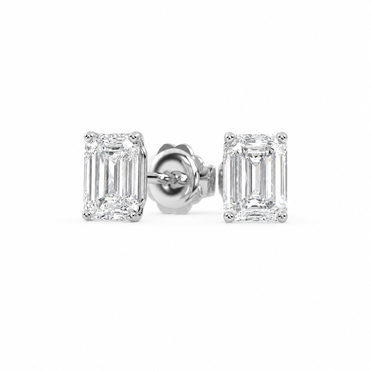 Emerald Cut 18K White Gold