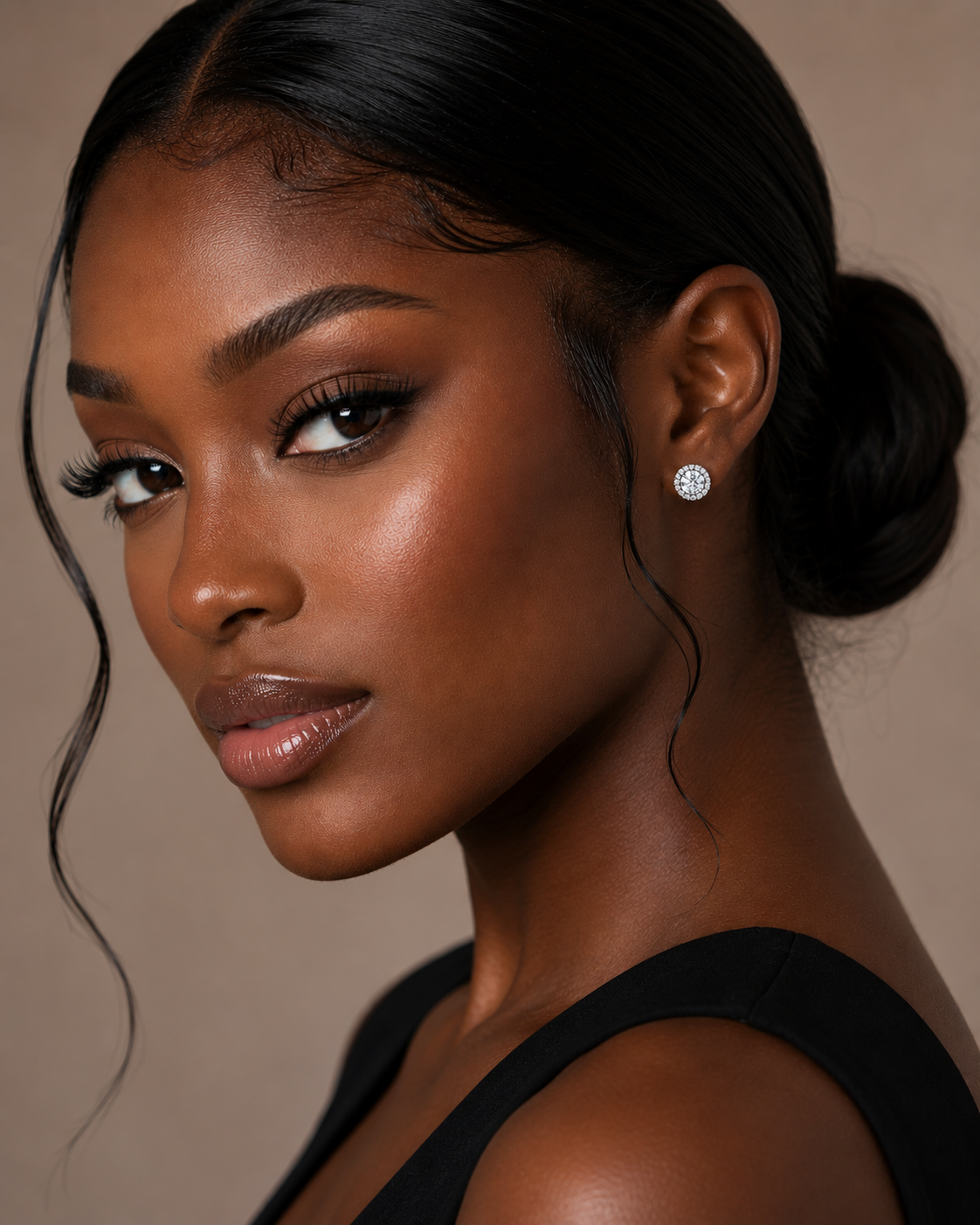 Halo Round Diamond Stud Earrings
