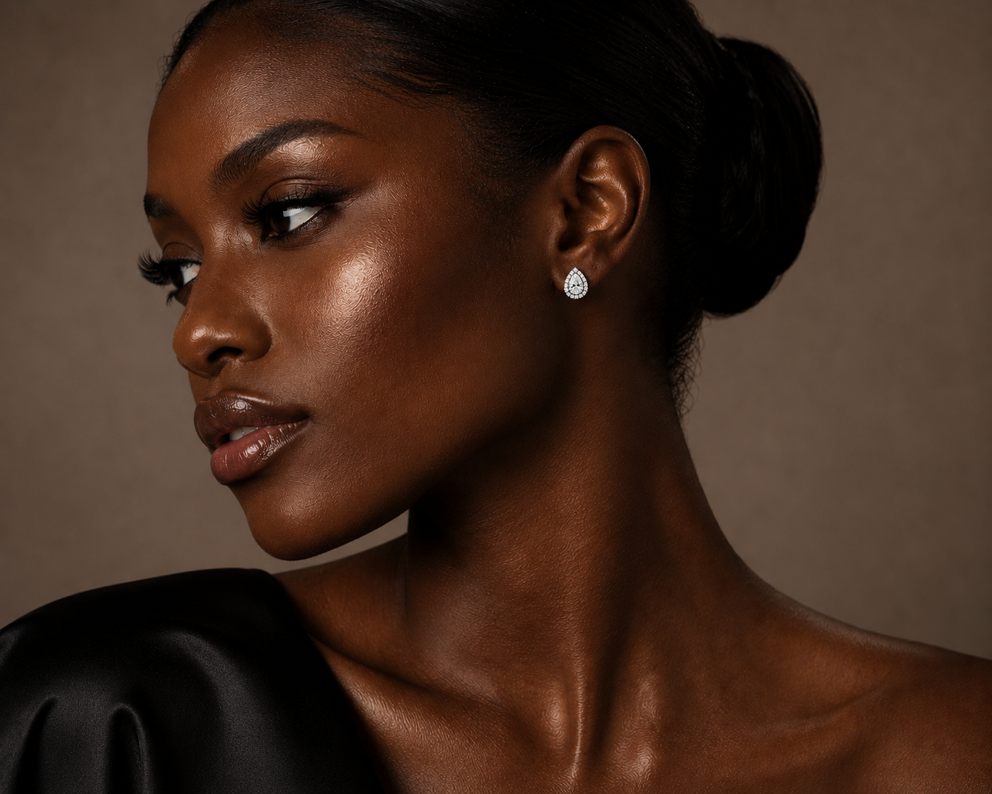 Halo Pear Diamond Stud Earrings
