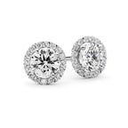 Halo Round Diamond Stud Earrings