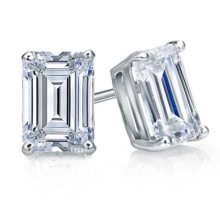 Emerald Cut 18K White Gold